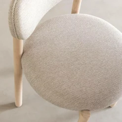 Chaise en bois de hêtre clair et tissu Aline (lot de 2)