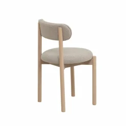 Chaise en bois de hêtre clair et tissu Aline (lot de 2)