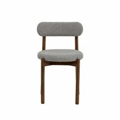 Chaise en bois de hêtre foncé et tissu Aline (lot de 2)