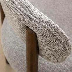 Chaise en bois de hêtre foncé et tissu Aline (lot de 2)