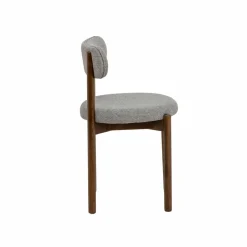 Chaise en bois de hêtre foncé et tissu Aline (lot de 2)