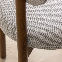 Chaise en bois de hêtre foncé et tissu Aline (lot de 2)