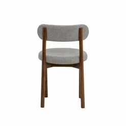 Chaise en bois de hêtre foncé et tissu Aline (lot de 2)