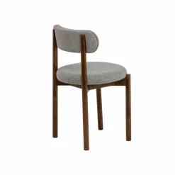 Chaise en bois de hêtre foncé et tissu Aline (lot de 2)