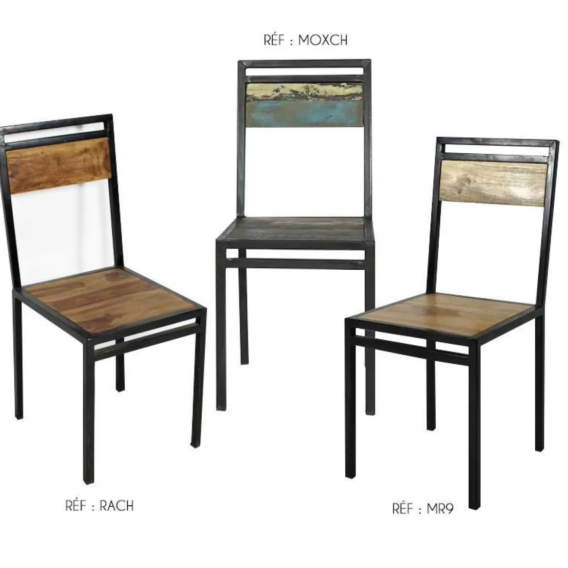 Chaise en bois de manguier New-York (lot de 2)