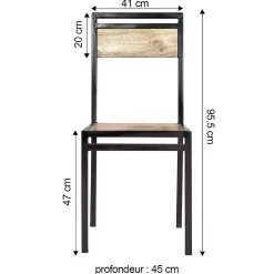 Chaise en bois de manguier New-York (lot de 2)