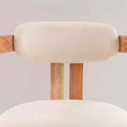 Chaise en bois de mindy et tissu bouclette Suzie (lot de 2)