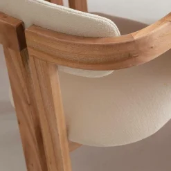 Chaise en bois de mindy et tissu bouclette Suzie (lot de 2)