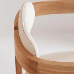 Chaise en bois de mindy et tissu bouclette Suzie (lot de 2)