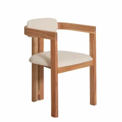 Chaise en bois de mindy et tissu bouclette Suzie (lot de 2)