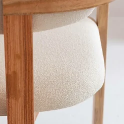 Chaise en bois de mindy et tissu bouclette Suzie (lot de 2)