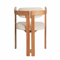 Chaise en bois de mindy et tissu bouclette Suzie (lot de 2)