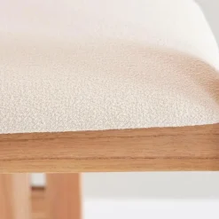 Chaise en bois de mindy et tissu bouclette Suzie (lot de 2)