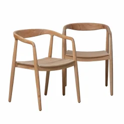 Chaise en bois de teck brut June (lot de 2)
