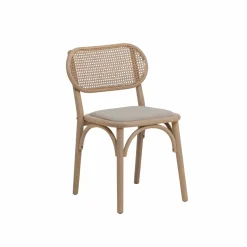 Chaise en bois d'orme clair et cannage Luzian (lot de 2)