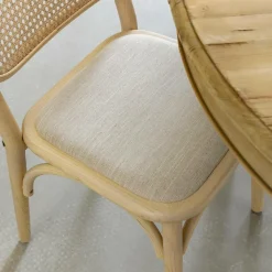 Chaise en bois d'orme clair et cannage Luzian (lot de 2)