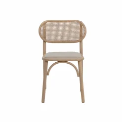 Chaise en bois d'orme clair et cannage Luzian (lot de 2)