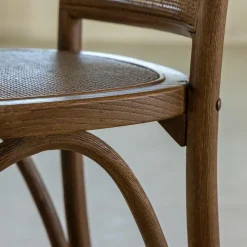 Chaise en bois d'orme et cannage Luzian (lot de 2)