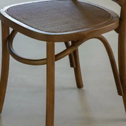 Chaise en bois d'orme et cannage Luzian (lot de 2)