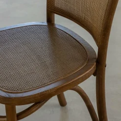 Chaise en bois d'orme et cannage Luzian (lot de 2)