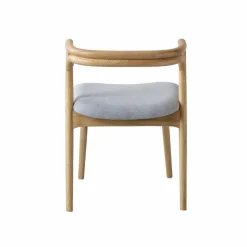 Chaise en bois d'orme et tissu gris Aline (lot de 2)