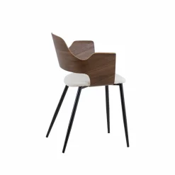 Chaise en bois foncé et tissu écru Florence (lot de 2)