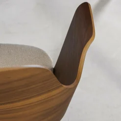 Chaise en bois foncé et tissu écru Florence (lot de 2)