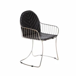 Chaise en cuir et métal noir Heidi