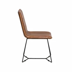 Chaise en cuir marron clair Lilou (lot de 2)