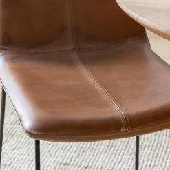 Chaise en cuir marron clair Lilou (lot de 2)