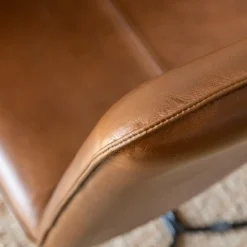 Chaise en cuir marron clair Lilou (lot de 2)