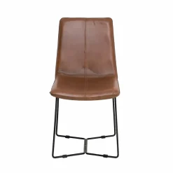 Chaise en cuir marron clair Lilou (lot de 2)