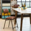 Chaise en cuir marron Dinner (lot de 2)