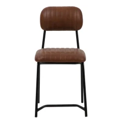Chaise en cuir marron Dinner (lot de 2)