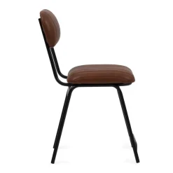 Chaise en cuir marron Dinner (lot de 2)