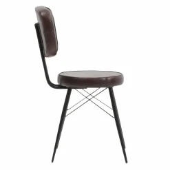Chaise en cuir marron foncé Pharell (lot de 2)