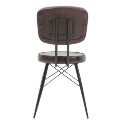 Chaise en cuir marron foncé Pharell (lot de 2)