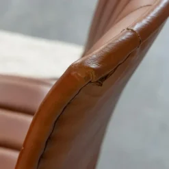 Chaise en cuir marron Nuria (lot de 2)