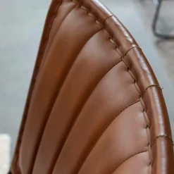 Chaise en cuir marron Nuria (lot de 2)