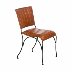 Chaise en cuir marron Nuria (lot de 2)