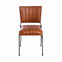 Chaise en cuir marron Nuria (lot de 2)