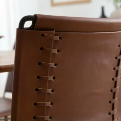 Chaise en cuir marron Valéria (lot de 2)