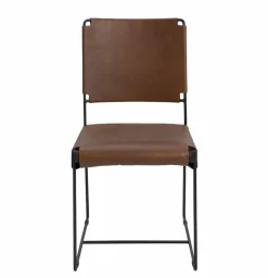 Chaise en cuir marron Valéria (lot de 2)