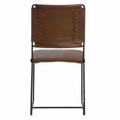 Chaise en cuir marron Valéria (lot de 2)