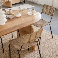 Chaise en métal et corde beige Emilia (lot de 2)