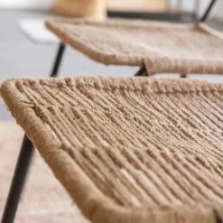 Chaise en métal et corde beige Emilia (lot de 2)