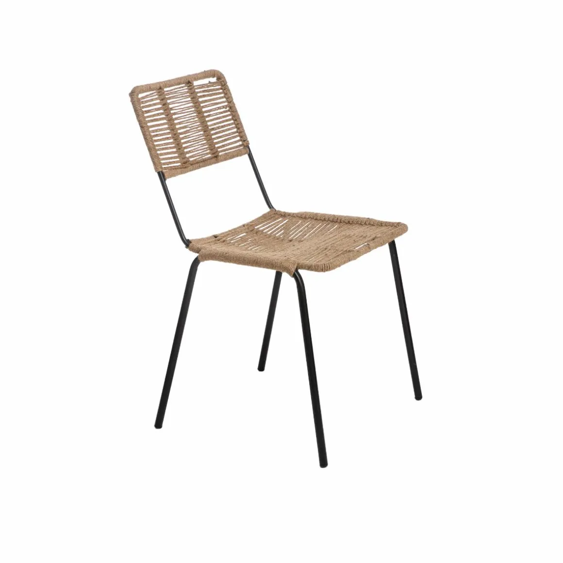 Chaise en métal et corde beige Emilia (lot de 2)