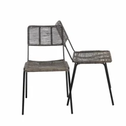Chaise en métal et corde grise Emilia (lot de 2)