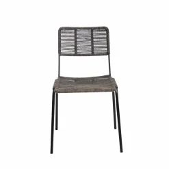 Chaise en métal et corde grise Emilia (lot de 2)