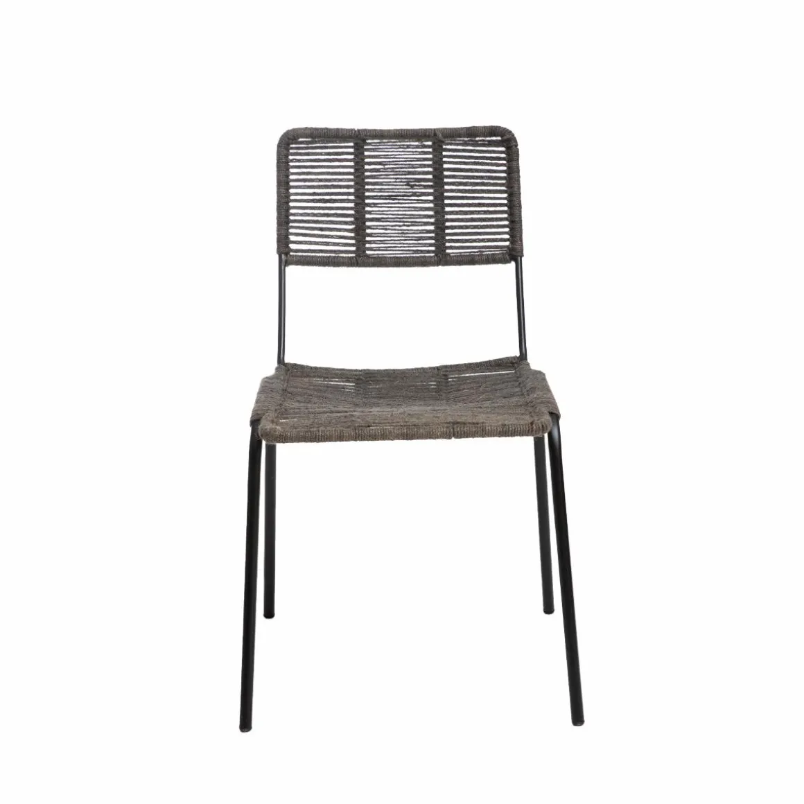 Chaise en métal et corde grise Emilia (lot de 2)